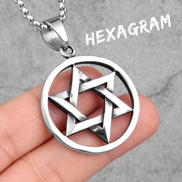 NEW ARRIVAL Hexagram Star Stainless Steel Religious Necklaces and Pendants - The Jewellery Supermarket
